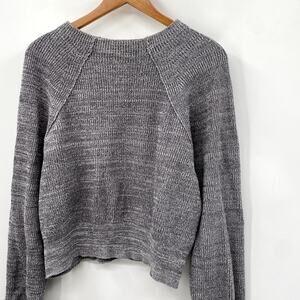 Free people Gray Ribbed Casual Sweater